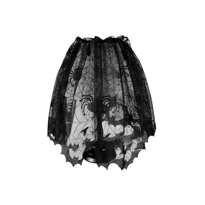 Black Web-Pattern Overlay Runner for Mantle & Table – October Décor Accent | Thomler