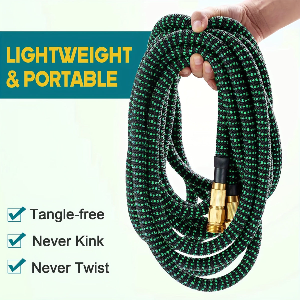 Expandable Garden Hose with Spray Nozzle for Lawn Watering & Car Wash | Lightweight Flexible Water Hose for Yard Irrigation & Outdoor | Thomler