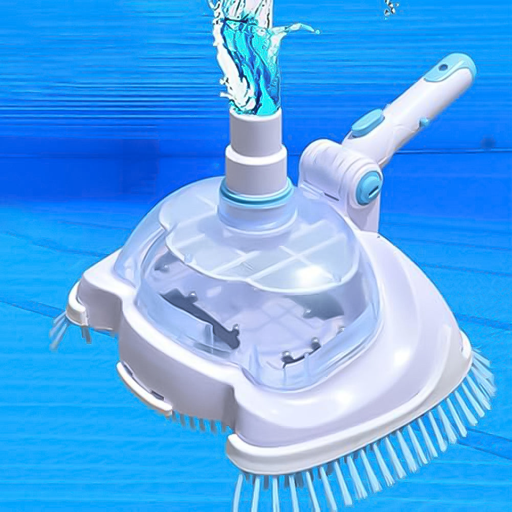 Weighted Pool Vacuum Head with Corner Bristles for Inground & Above-Ground Pools – Swivel Hose Fitting, ABS Frame, Quick-Clip Pole Mount | Thomler
