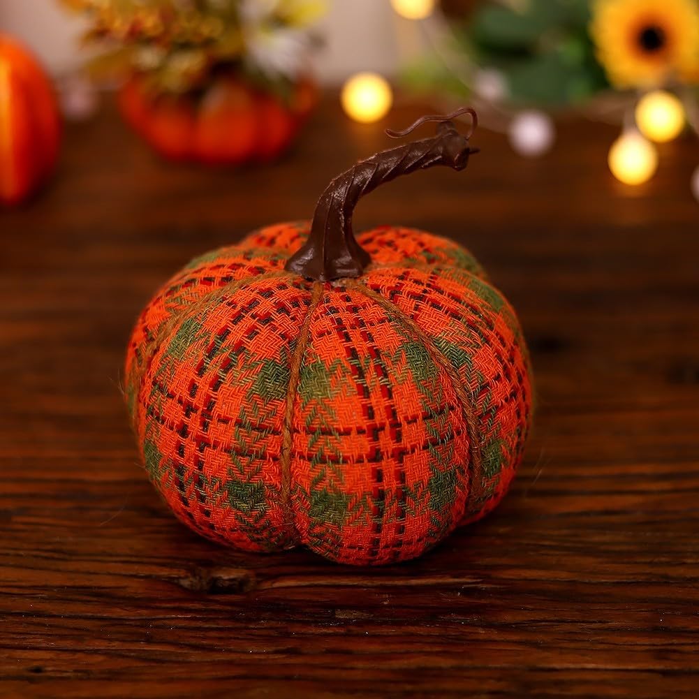 Decorative Soft-Sculpt Harvest Gourds – Small Textile Squash Accents for Holiday Tablescapes, Fall Mantels & Seasonal Display | Thomler