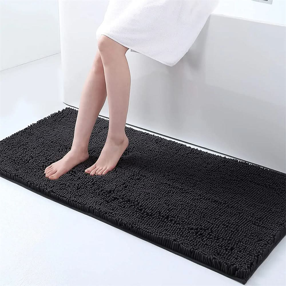 Plush Chenille Bathroom Mat with Fast-Dry Microfiber & Anti-Slip Base for Shower, Bedroom, Kitchen | Thomler
