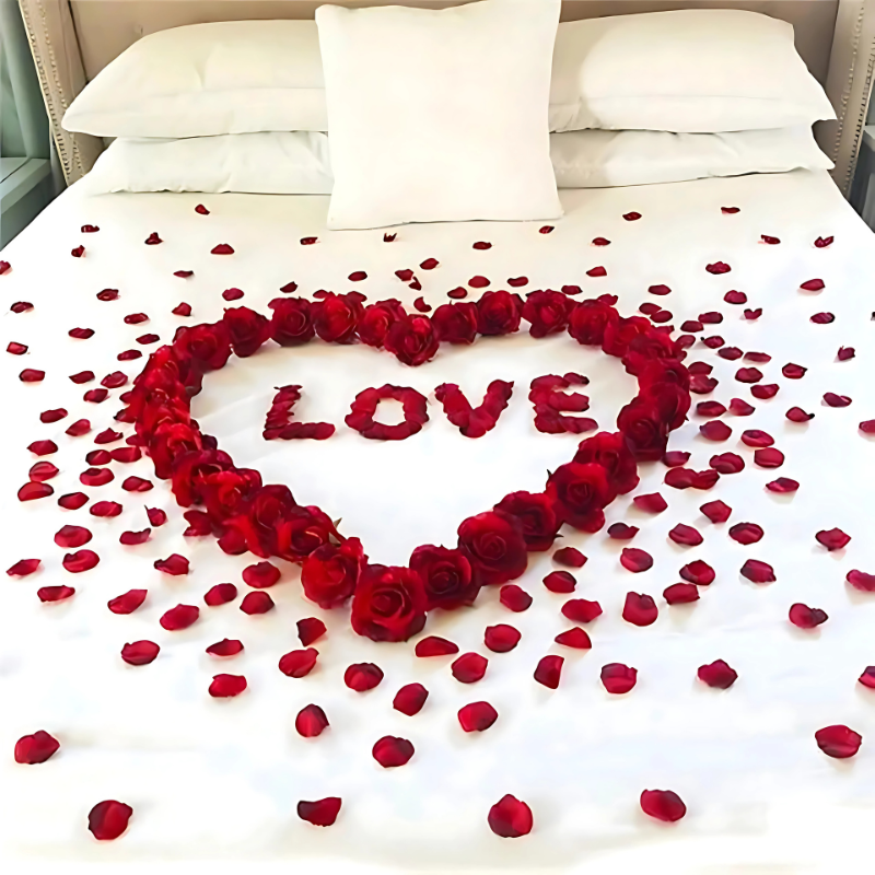 Silk Rose Petals for Weddings & Romance – Reusable Fabric Scatter Petals for Aisle, Table & Bed Décor | Thomler
