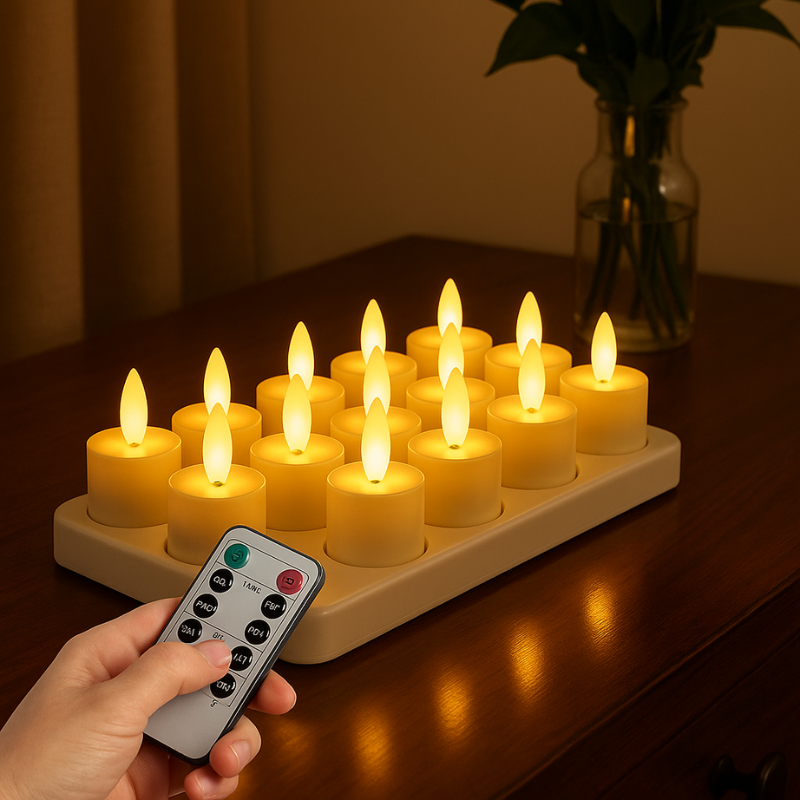 Rechargeable Flameless LED Candles with Remote Control & Timer for Home Decor, Dining Table, Wedding, Living Room Ambiance | Thomler