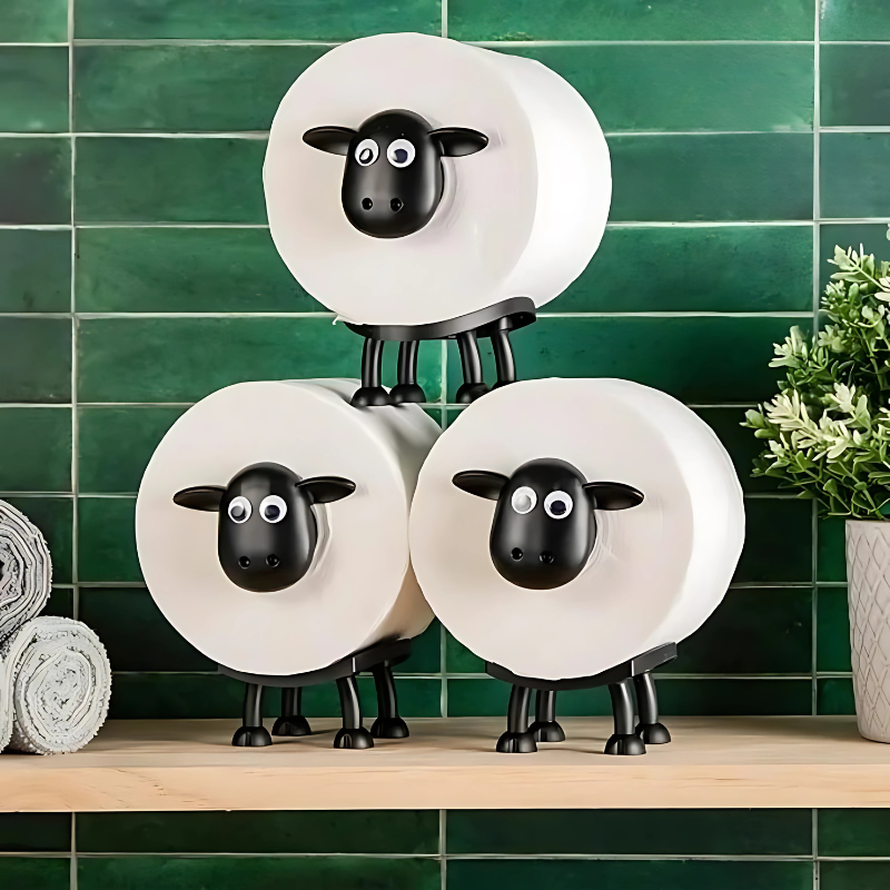 Sheep Toilet Paper Holder Stand - Freestanding Bathroom Roll Storage Organizer - Fun Novelty Animal Design for Bathroom, Kids Room & Guest | Thomler