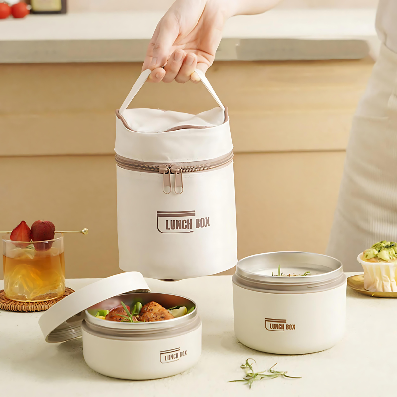 Stackable Stainless Steel Lunch Container Set with Insulated Bag – Leak-Proof Food Storage for Work, School & Travel | Thomler