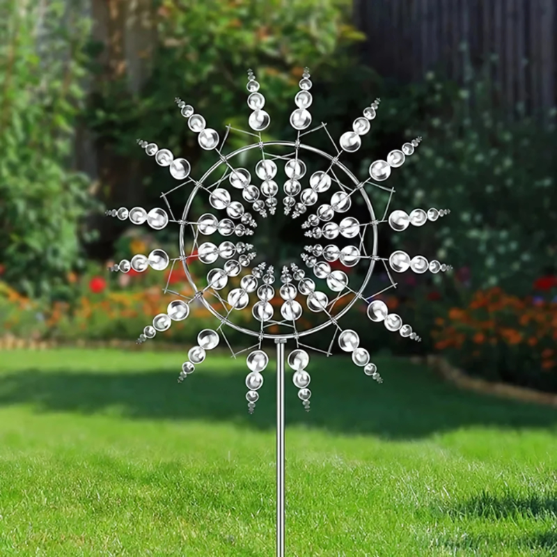 Dual-Spin Wind Sculpture Kinetic Metal Spinner for Yard Garden Patio Decor Stainless Steel Outdoor Windmill Art Decoration | Thomler