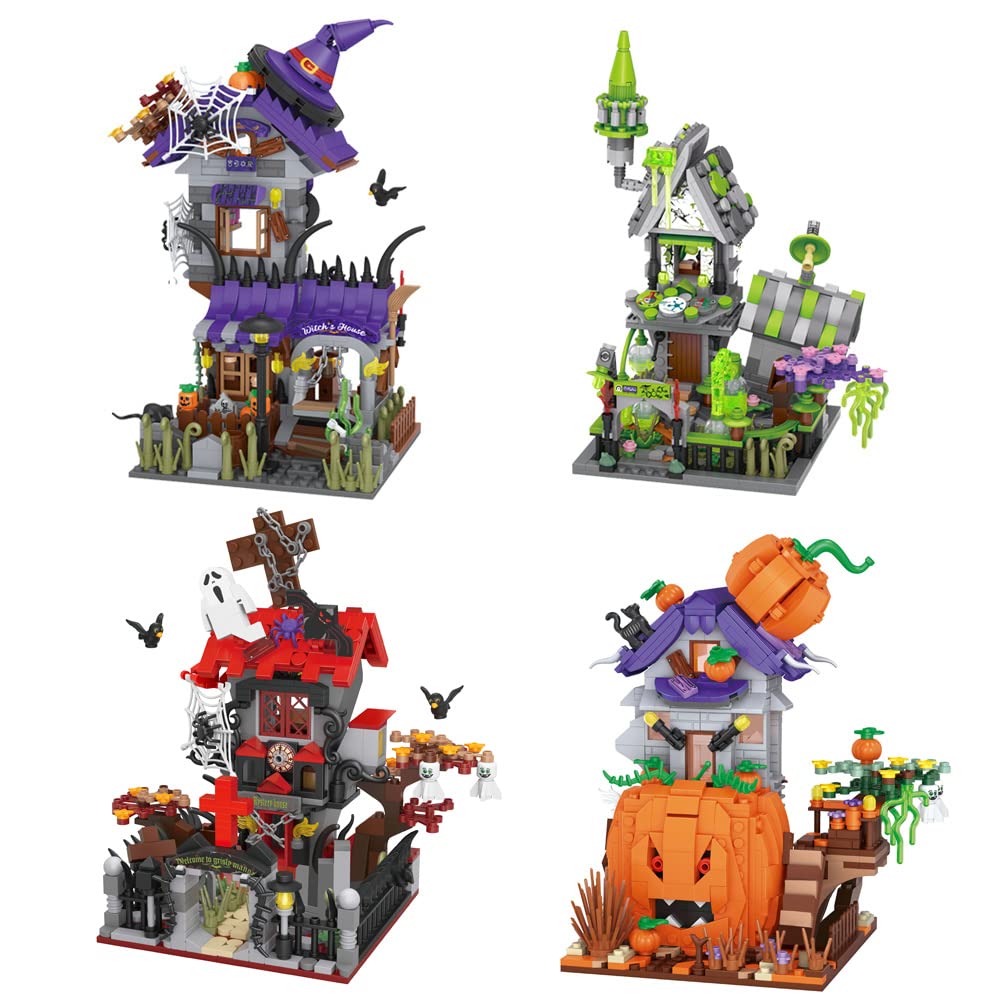 Spooky Haunted House Building Brick Set – Seasonal Construction Kit for October Festivities & Year-Round Display Fun | Thomler