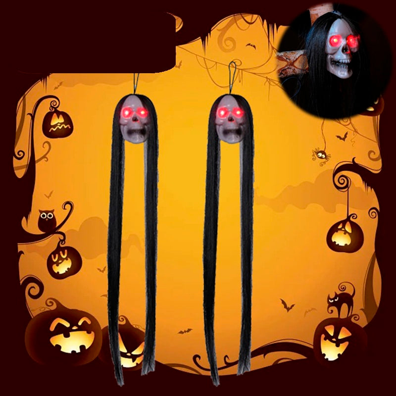 Illuminated Skeletal Spirit Decorations – Fiber-Optic LED Phantoms with Flowing Locks for Seasonal Display, Event Venue & Residence | Thomler