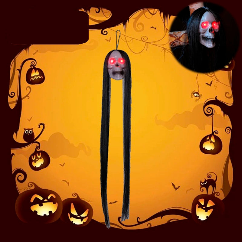 Illuminated Skeletal Spirit Decorations – Fiber-Optic LED Phantoms with Flowing Locks for Seasonal Display, Event Venue & Residence | Thomler