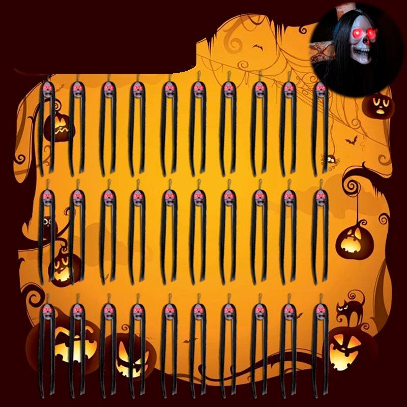 Illuminated Skeletal Spirit Decorations – Fiber-Optic LED Phantoms with Flowing Locks for Seasonal Display, Event Venue & Residence | Thomler