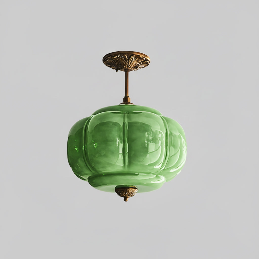 Pendant Light Glass Shade 14.9 in Brass Gold Dining Room Kitchen Island Hanging Ceiling Lamp Vintage | Thomler