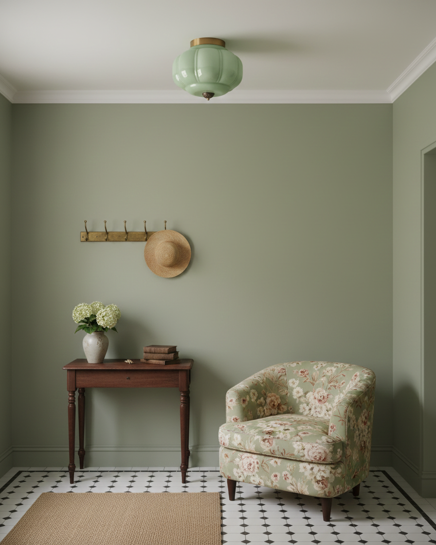 Ceiling Lamp Glass 14.9 in Jade Green Small Room Hardwired E26 E27 Fixture | Thomler