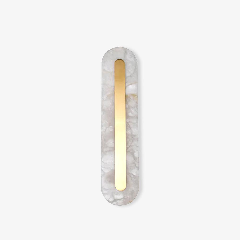 Alabaster Wall Sconce with Brass Accents – Modern LED Fixture for Living Room, Hallway & Bedroom | Thomler