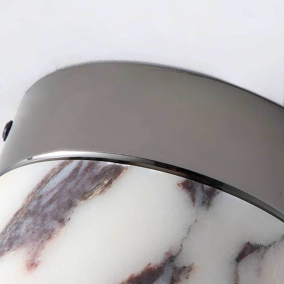 Compact Stone Flush-Mount Light Fixture with Natural Veining – Small Round Pendant for Entryway, Hallway & Bedroom | Thomler