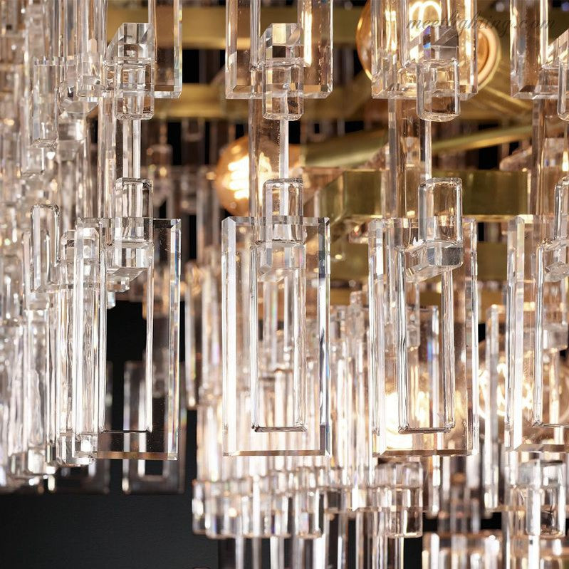 Five-Tier Crystal Chandelier 61 in Diameter 17-Light Statement Ceiling Fixture for Living Room Dining Room Foyer Entryway Hotel Lobby | Thomler