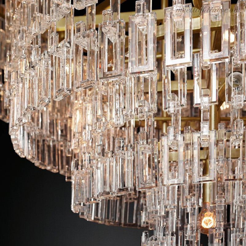 Five-Tier Crystal Chandelier 61 in Diameter 17-Light Statement Ceiling Fixture for Living Room Dining Room Foyer Entryway Hotel Lobby | Thomler