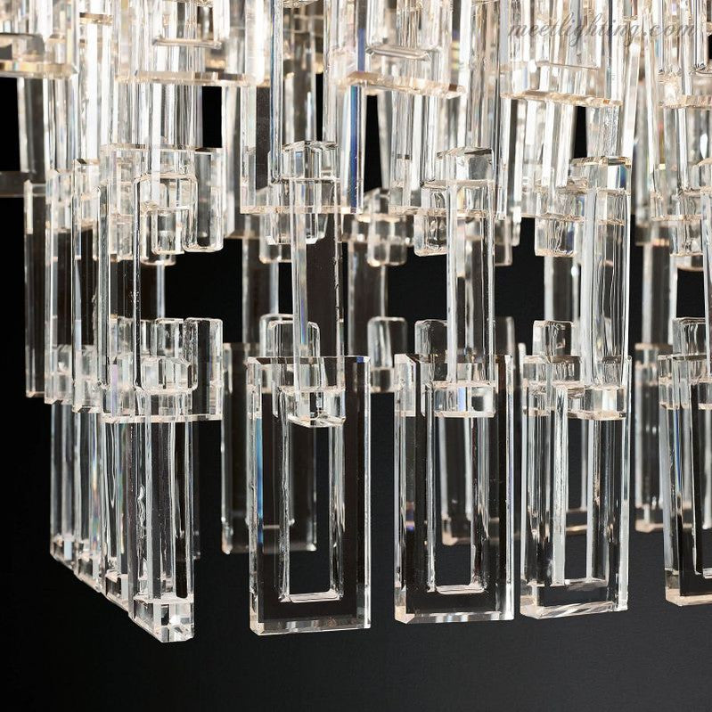 Five-Tier Crystal Chandelier 61 in Diameter 17-Light Statement Ceiling Fixture for Living Room Dining Room Foyer Entryway Hotel Lobby | Thomler