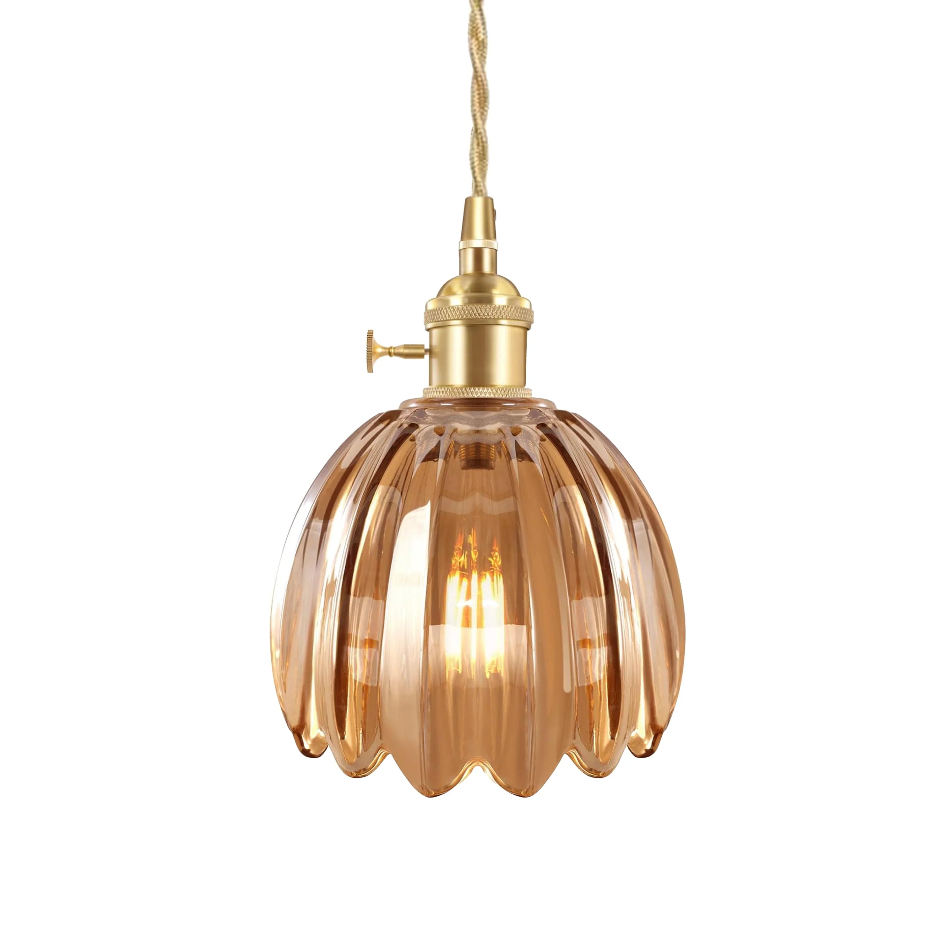 Pendant Light Glass 10 in Flower Shape E27 40W Dining Room Kitchen Island Ceiling Lamp | Thomler
