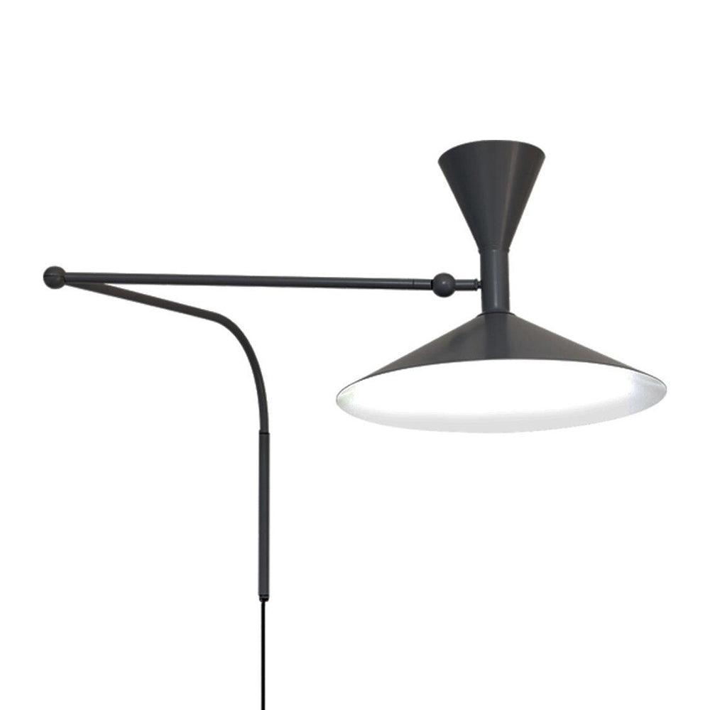Swing Arm Wall Sconce with 18 in Adjustable Reach Plug-In Bedside Lamp for Reading Bedroom Office Task Lighting Metal Arm Mount Light Fixtur | Thomler
