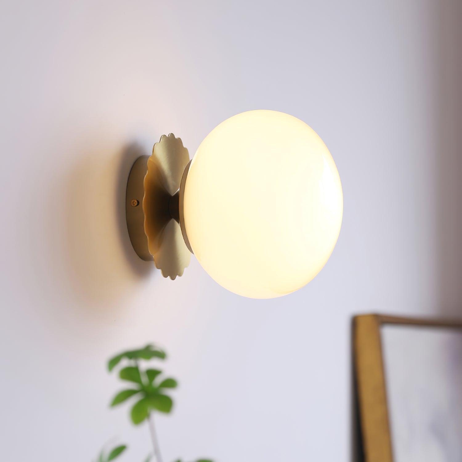 Wall Sconce Metal 7.9 in Pink Glass Shade 40W Indoor Living Room Bedroom Lighting | Thomler