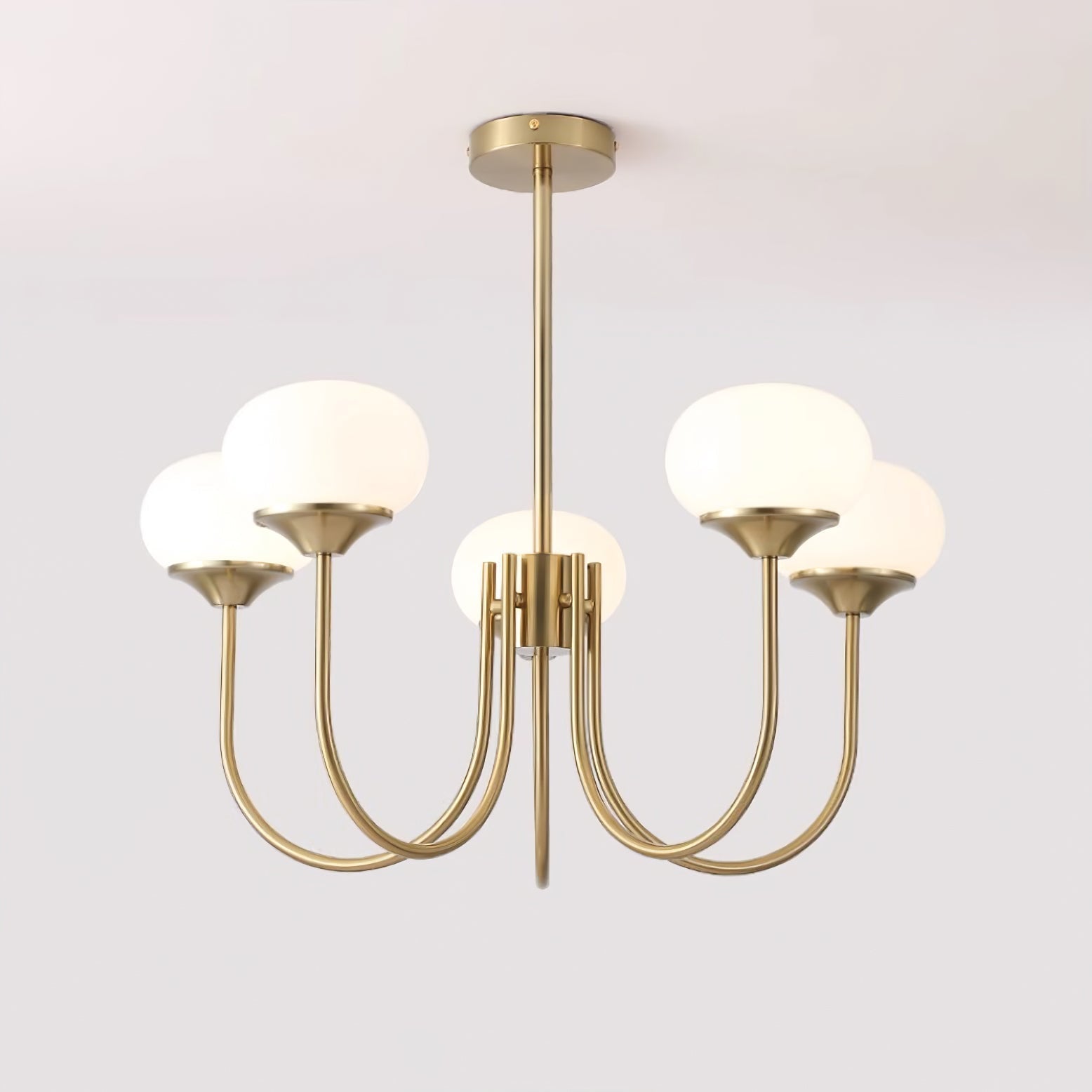 Chandelier Glass 46.0 cm Pink Dining Room Ceiling Light Adjustable Modern Hanging Lamp E27 Metal Globe Lighting | Thomler