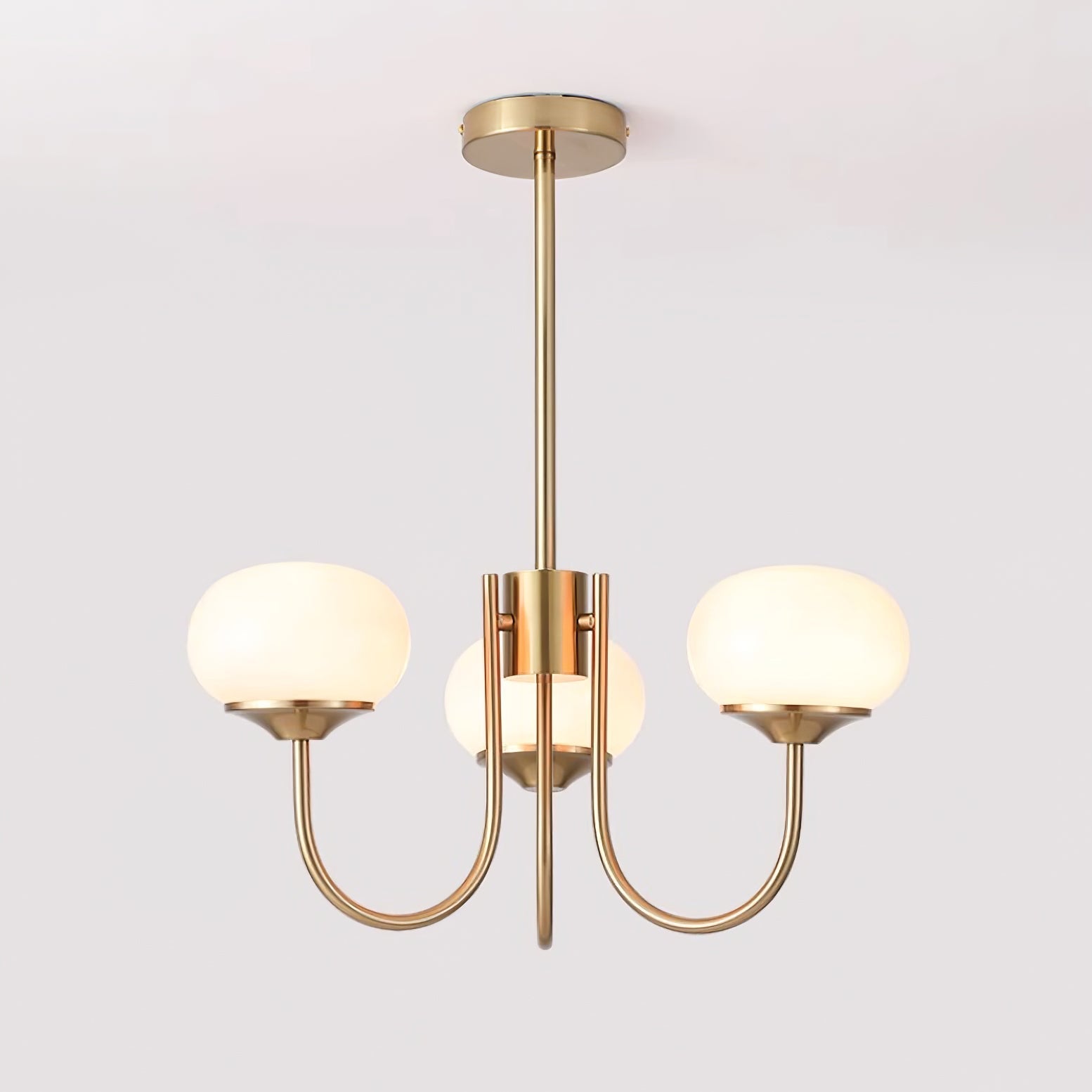 Modern Pink Glass Ceiling Light 18.1 in 3-5 Head Indoor Fixture Copper Chrome Finish Living Room Dining Room Bedroom Lighting | Thomler