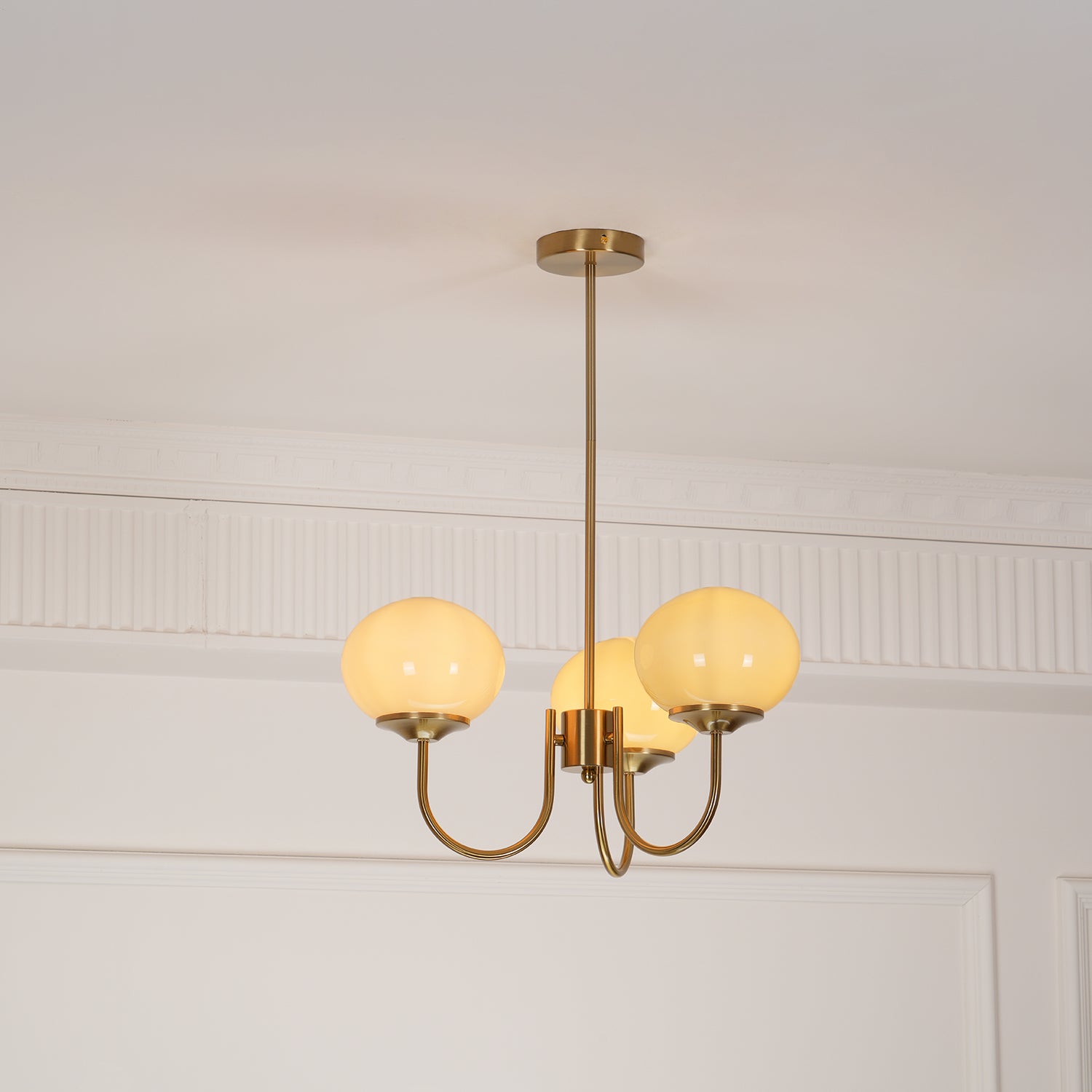 Modern Pink Glass Ceiling Light 18.1 in 3-5 Head Indoor Fixture Copper Chrome Finish Living Room Dining Room Bedroom Lighting | Thomler