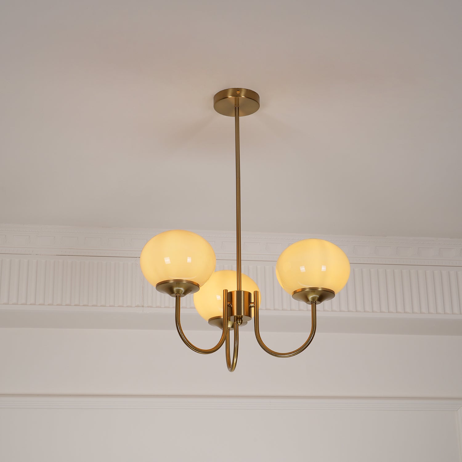 Modern Pink Glass Ceiling Light 18.1 in 3-5 Head Indoor Fixture Copper Chrome Finish Living Room Dining Room Bedroom Lighting | Thomler
