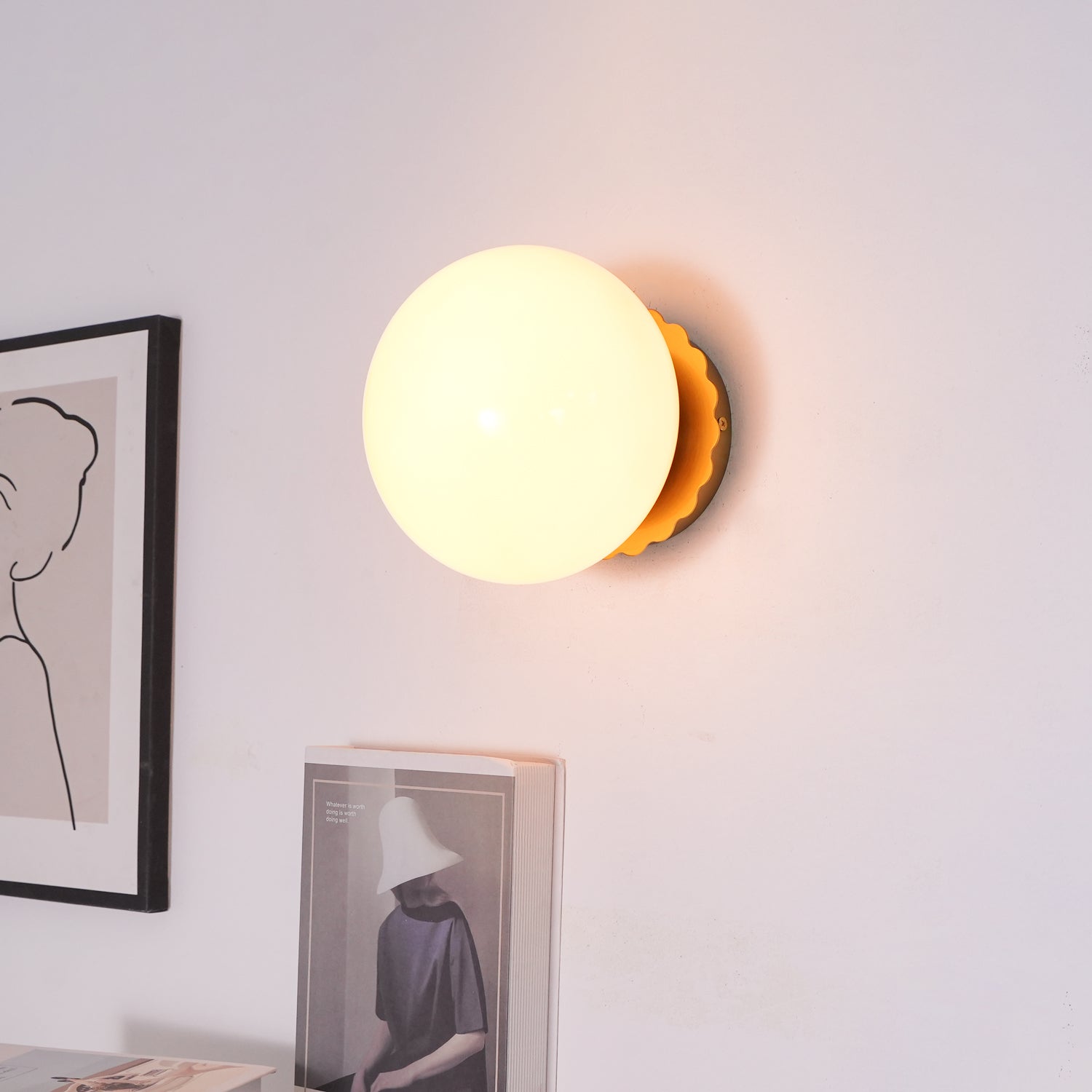 Wall Lamp Metal 7.9 in Pink Glass Adjustable Indoor Ceiling or Wall Light Contemporary Home Decor | Thomler