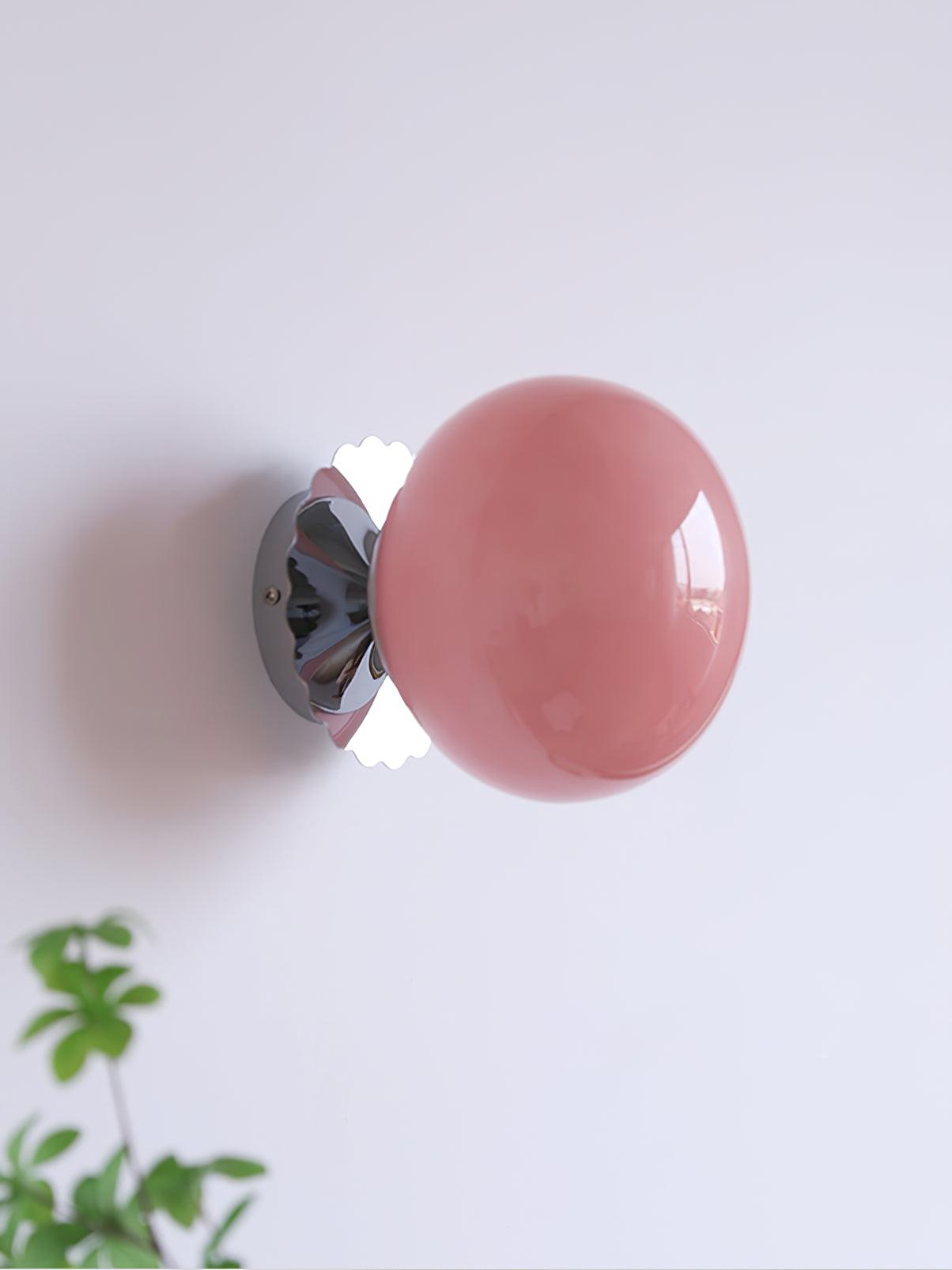 Wall Lamp Metal 7.9 in Pink Glass Adjustable Indoor Ceiling or Wall Light Contemporary Home Decor | Thomler