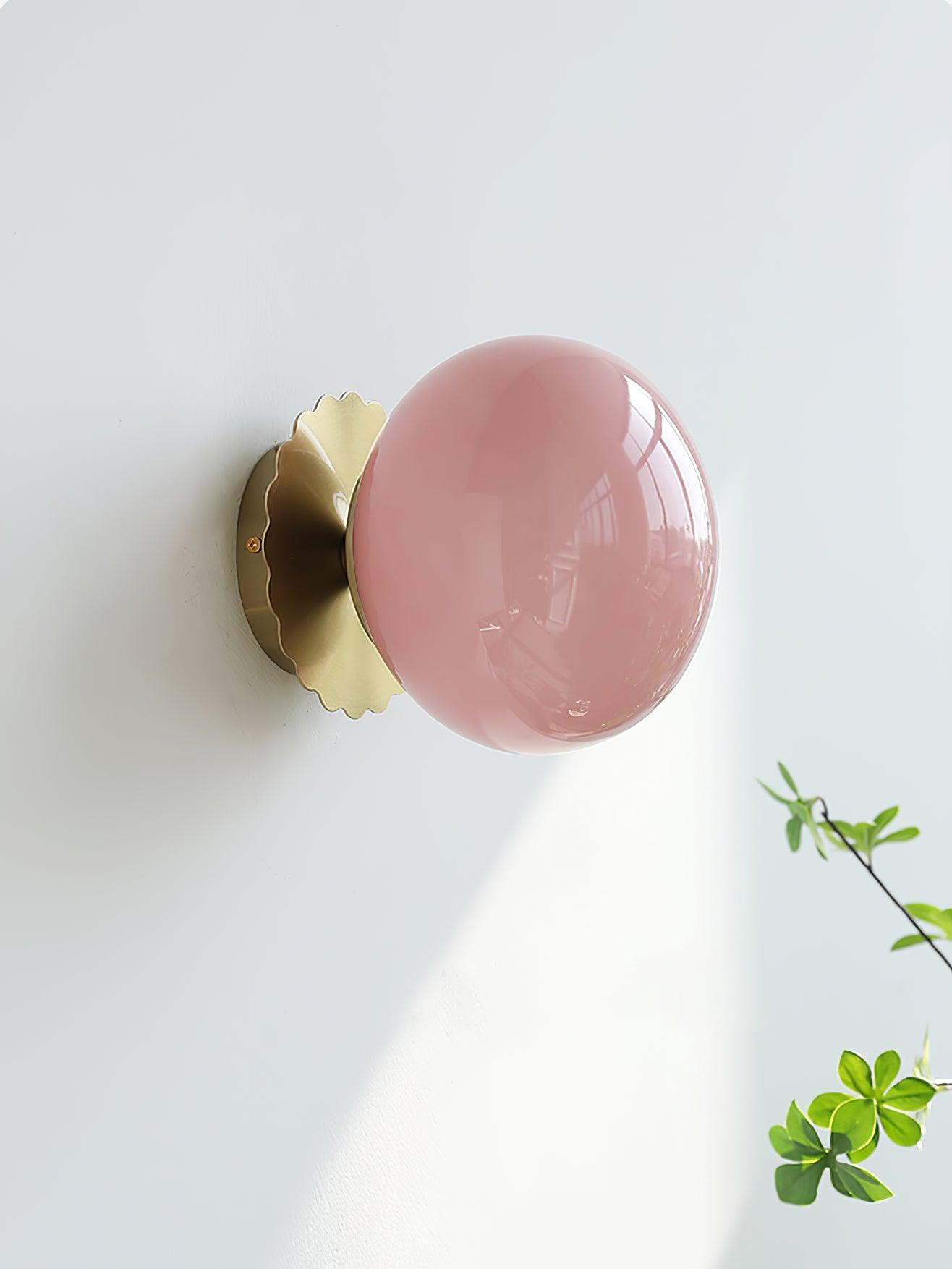 Wall Lamp Metal 7.9 in Pink Glass Adjustable Indoor Ceiling or Wall Light Contemporary Home Decor | Thomler