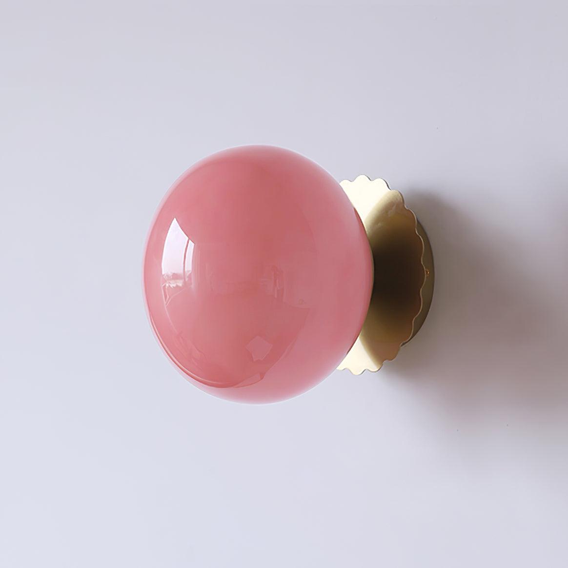 Wall Lamp Metal 7.9 in Pink Glass Adjustable Indoor Ceiling or Wall Light Contemporary Home Decor | Thomler