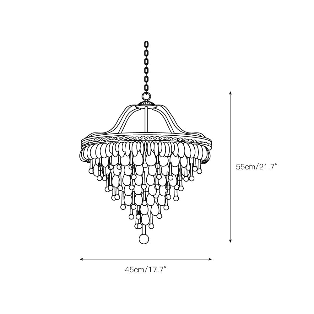 Crystal Tiered Iron Chandelier with Bronze Finish – Multi-Light Statement Fixture for Dining Room & Foyer | Thomler