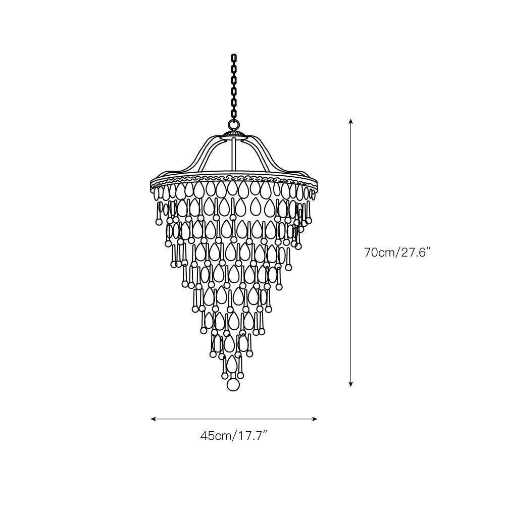 Crystal Tiered Iron Chandelier with Bronze Finish – Multi-Light Statement Fixture for Dining Room & Foyer | Thomler