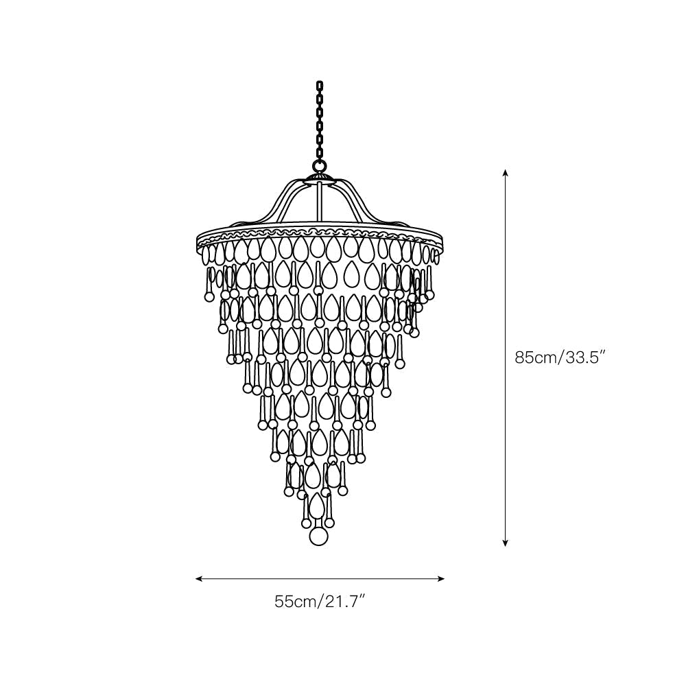Crystal Tiered Iron Chandelier with Bronze Finish – Multi-Light Statement Fixture for Dining Room & Foyer | Thomler