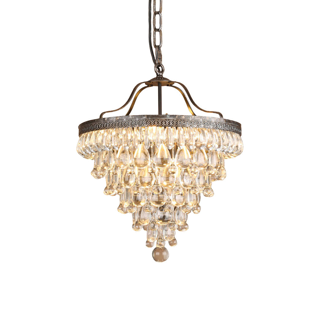 Crystal Tiered Iron Chandelier with Bronze Finish – Multi-Light Statement Fixture for Dining Room & Foyer | Thomler