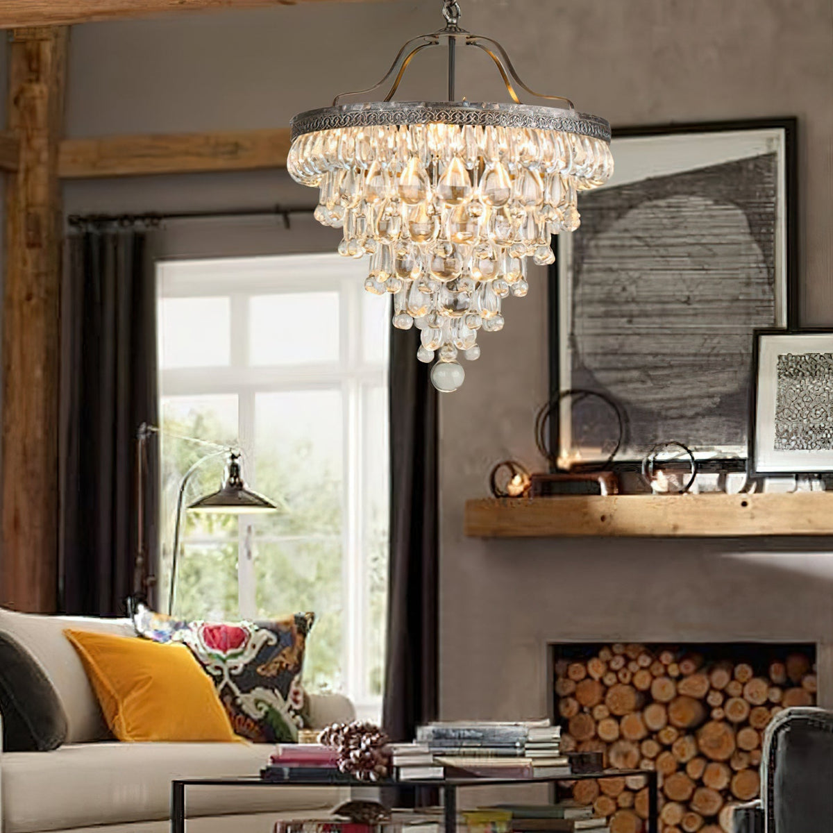 Crystal Tiered Iron Chandelier with Bronze Finish – Multi-Light Statement Fixture for Dining Room & Foyer | Thomler