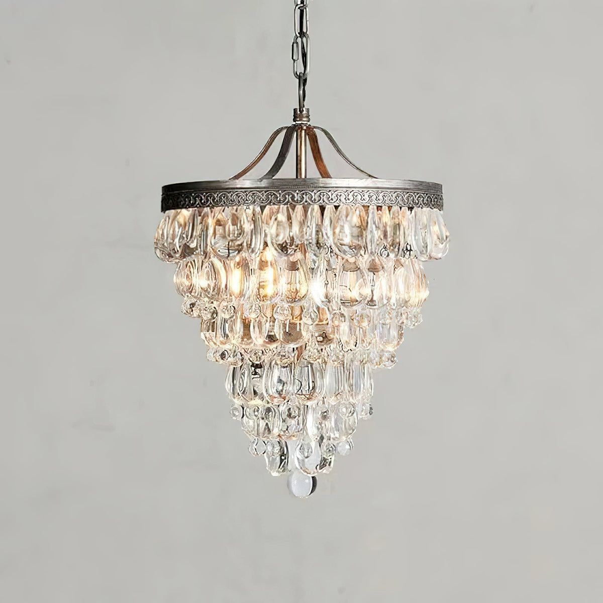 Crystal Tiered Iron Chandelier with Bronze Finish – Multi-Light Statement Fixture for Dining Room & Foyer | Thomler