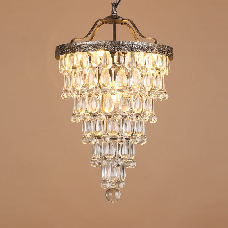 Crystal Tiered Iron Chandelier with Bronze Finish – Multi-Light Statement Fixture for Dining Room & Foyer | Thomler