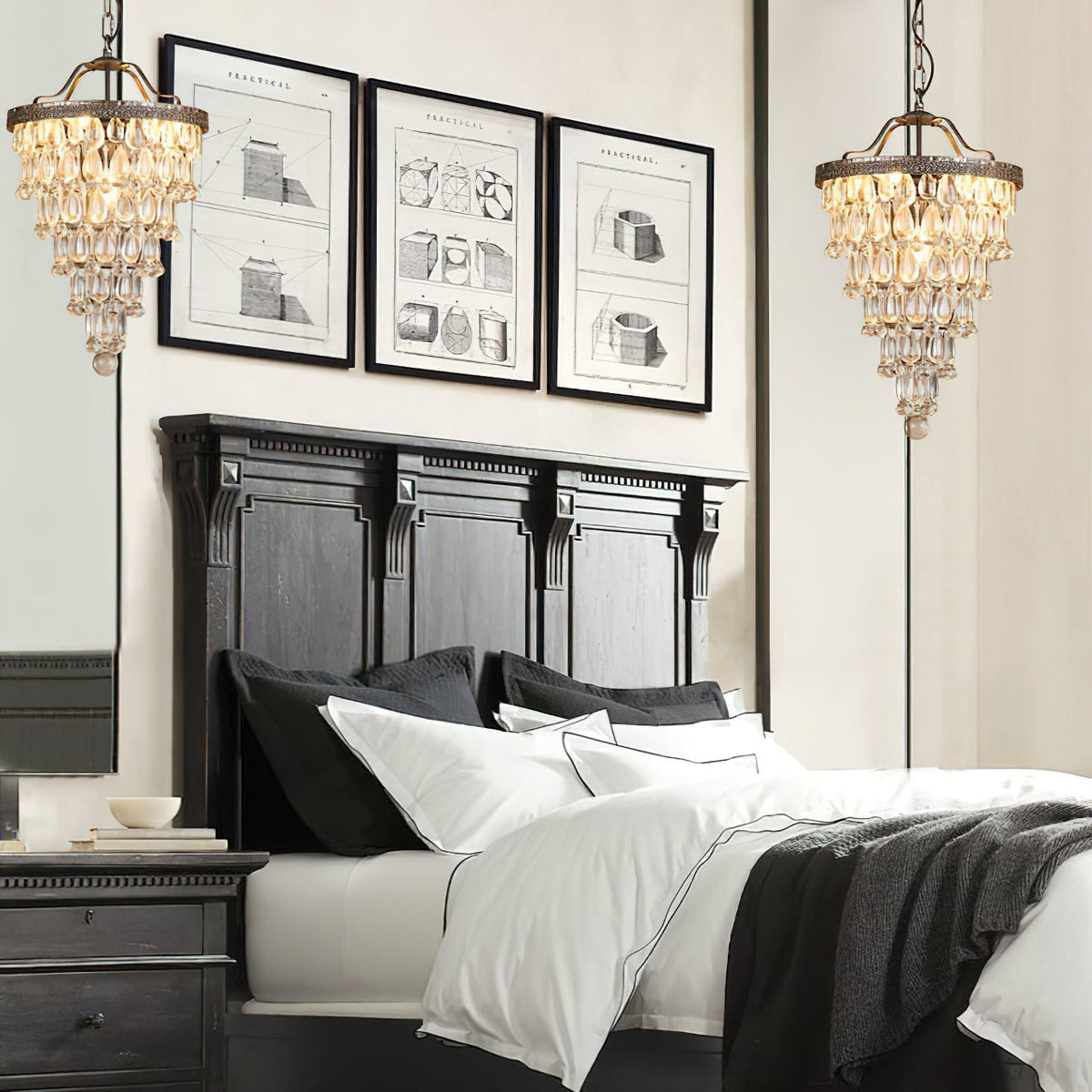 Crystal Tiered Iron Chandelier with Bronze Finish – Multi-Light Statement Fixture for Dining Room & Foyer | Thomler