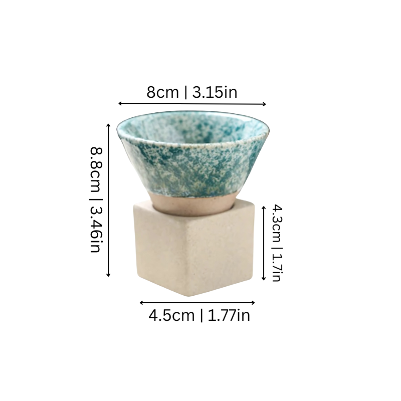 Japanese Ceramic Coffee Cup with Saucer Set – Handcrafted Artisan Glaze Design for Espresso, Tea & Hot Beverages – Heat-Retaining | Thomler