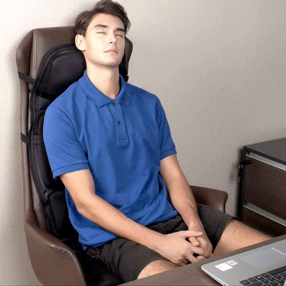 Heated Massage Seat Cushion 8 Programs Shiatsu Kneading Roller Therapy for Office Chair Car Driver Home Recliner Full Back Neck Lumbar | Thomler