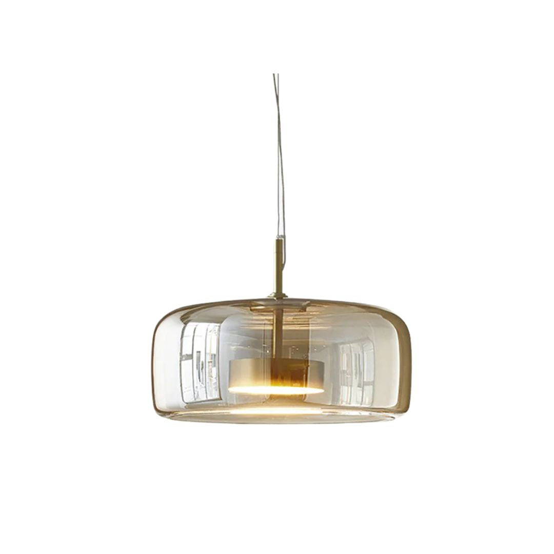 Pendant Light Glass Brass 25.0 cm Transparent Dining Room Kitchen Island Hanging Ceiling Lamp Adjustable Height | Thomler