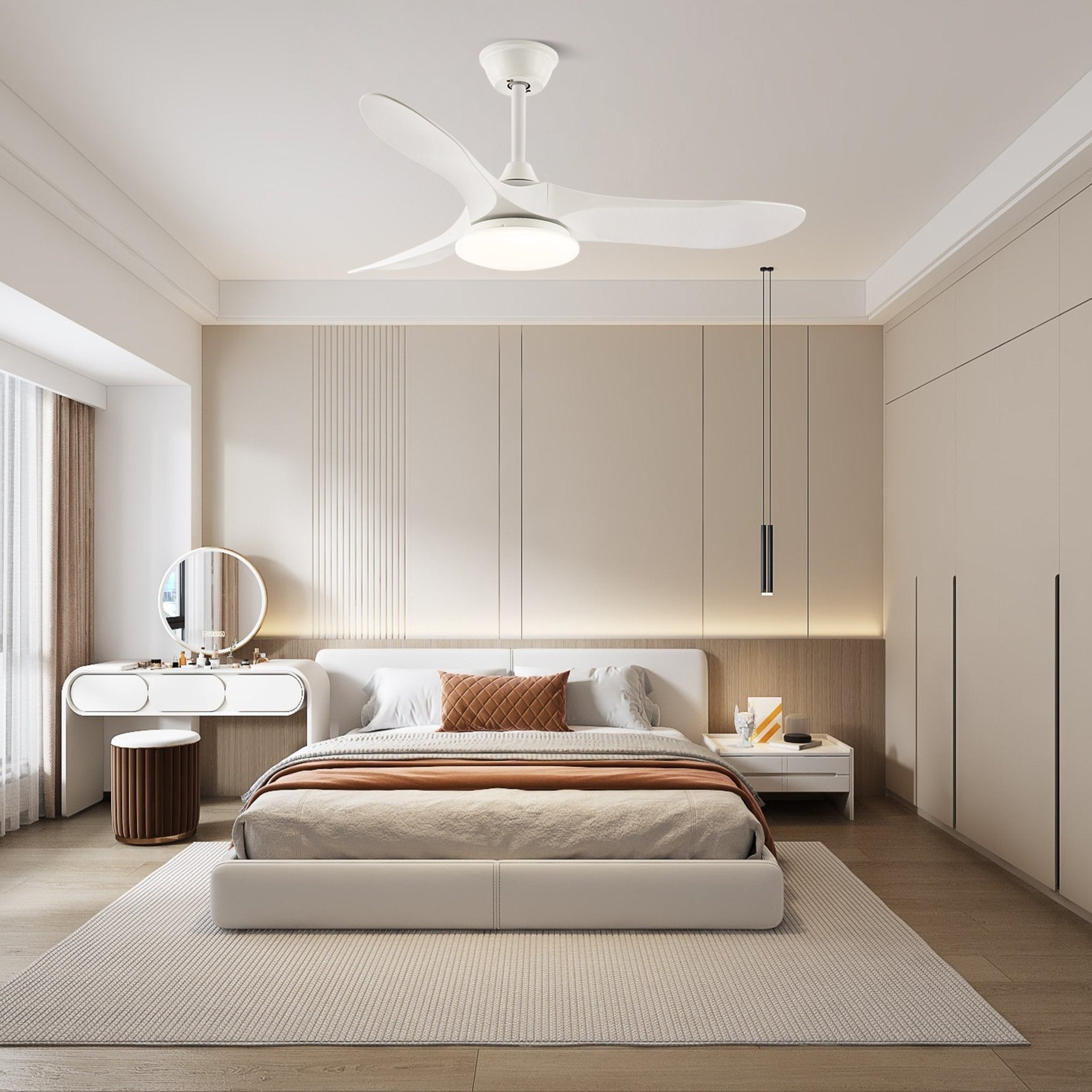 Wooden Ceiling Fan Light 42 in 52 in Adjustable Indoor AC 110–120V Modern Living Room Bedroom | Thomler