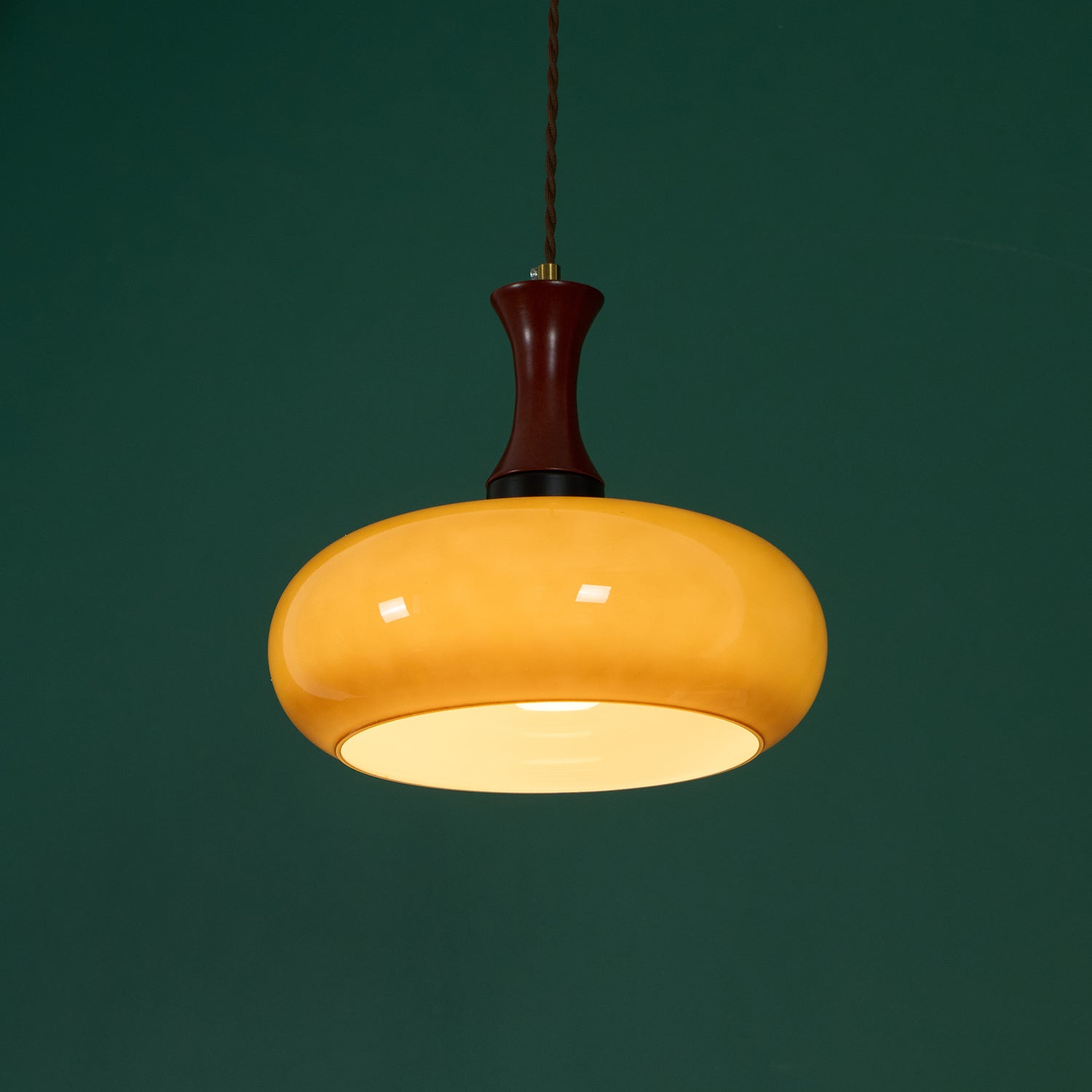 Pendant Light Glass Shade 11 in Dia x 9.4 in H Brown Dining Room Kitchen Island Hanging Lamp Modern Lighting Fixture | Thomler