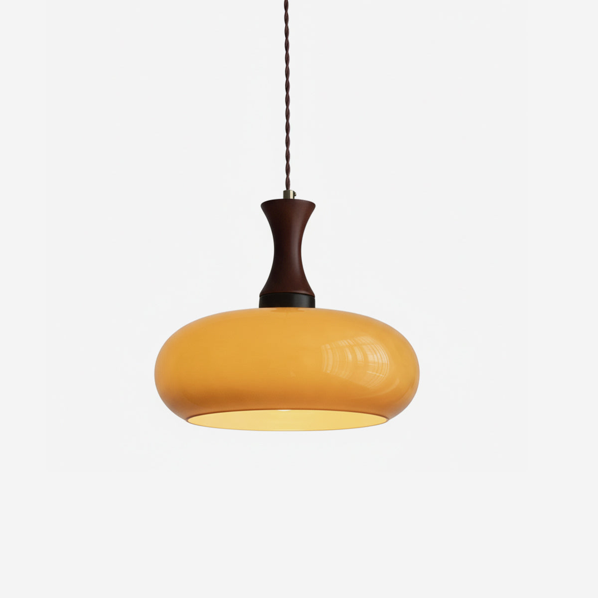 Pendant Light Glass 7 in Brown Dining Room Kitchen Island Ceiling Lamp Adjustable Height | Thomler