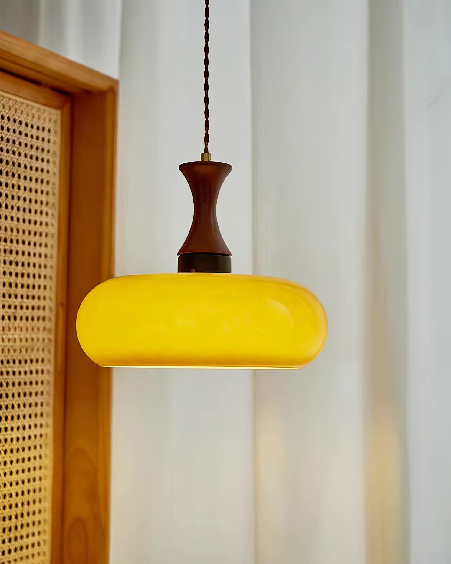 Pendant Light Glass 7 in Brown Dining Room Kitchen Island Ceiling Lamp Adjustable Height | Thomler