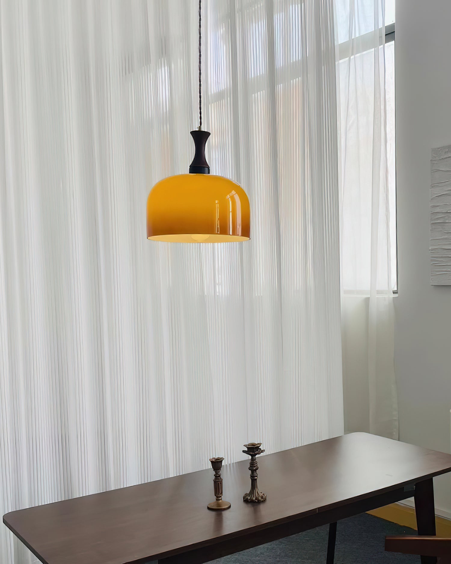 Pendant Light Glass 7 in Brown Dining Room Kitchen Island Ceiling Lamp Adjustable Height | Thomler