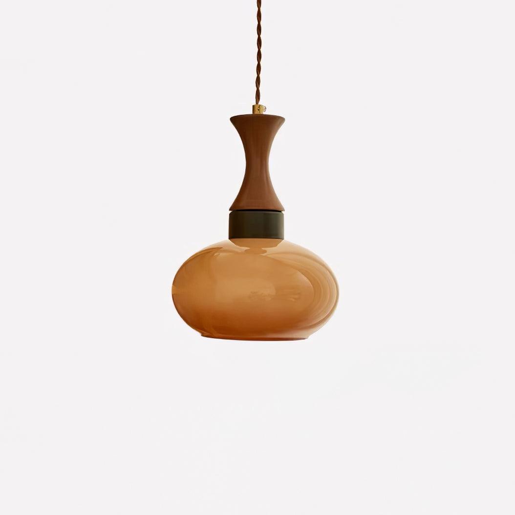 Pendant Light Glass 7 in Brown Dining Room Kitchen Island Ceiling Lamp Adjustable Height | Thomler