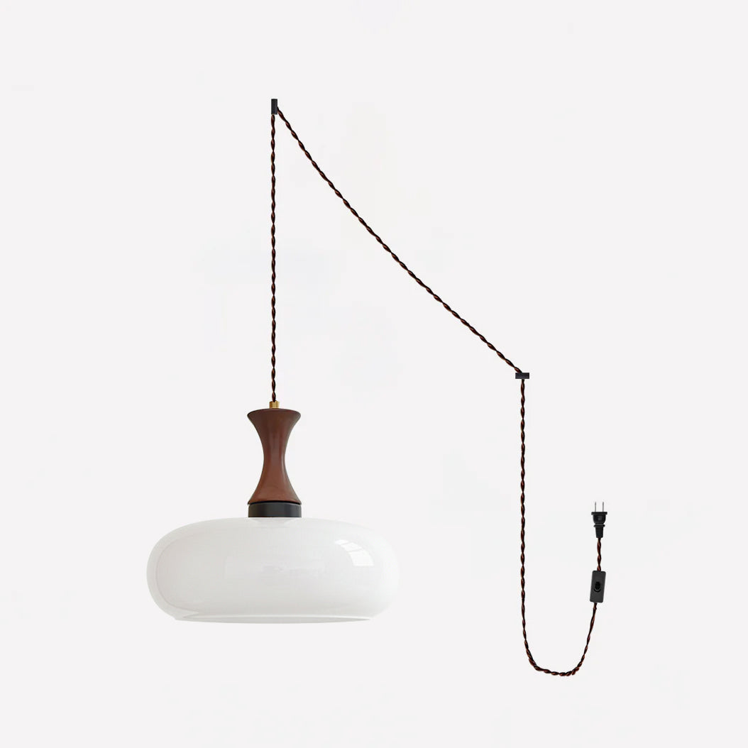 Pendant Light Glass Shade 11 in Dia x 9.4 in H Brown Dining Room Kitchen Island Hanging Lamp Modern Lighting Fixture | Thomler